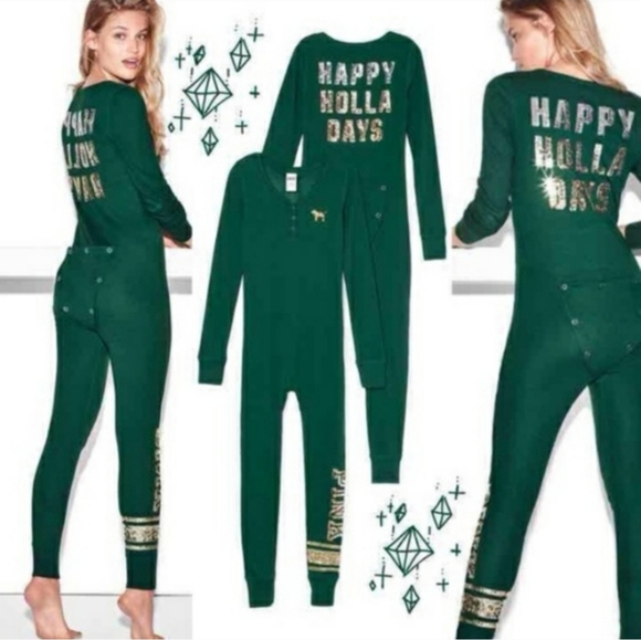 Victoria's Secret PINK Sequin Holiday Onesie - Picture 2 of 12
